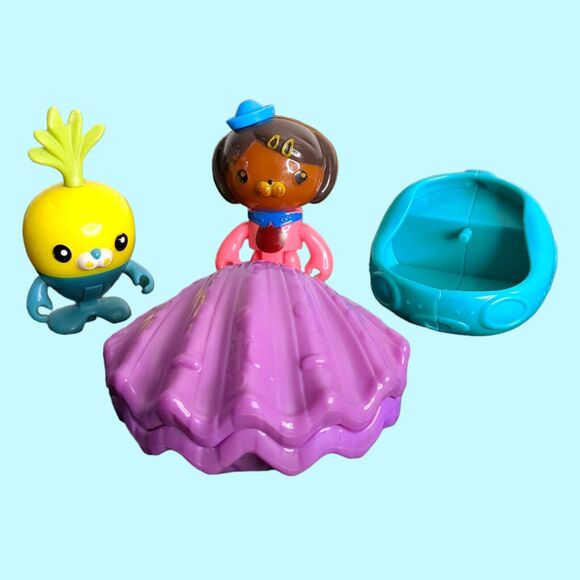 Octonauts figures Dashi & Tunip, Pod Vehicle, Purple Clam Shell 2010-2011 - Picture 1 of 16